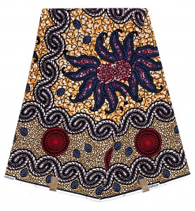 Tissu Wax africain Hitarget coton HTG09 ORANGE ROUGE