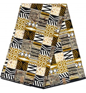 Tissu Wax Pagne africain Hitarget coton HTE02 Beige Marron