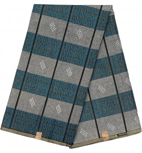Tissu Wax Pagne africain Hitarget coton HTE01 Bleu Gris