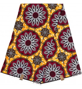 Tissu Wax Pagne africain Hitarget coton HTG43 Orange Rouge