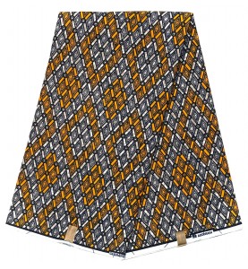 Tissu Wax Pagne africain Hitarget coton HTG115 ORANGE BEIGE
