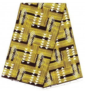 Wax Pagne africain Hitarget coton HTIN30 JAUNE MARRON