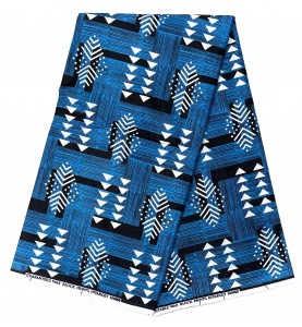 Wax Pagne africain Hitarget petits défauts coton HTIN31 BLEU NOIR
