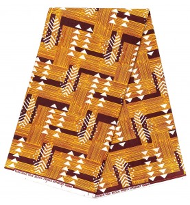 Wax Pagne africain Hitarget coton HTIN32 ORANGE BORDEAUX