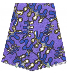 Wax Real tissu africain coton SANHE101 VIOLET BLEU