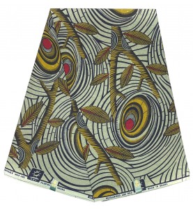 Wax Real tissu africain coton SANHE109 GRIS