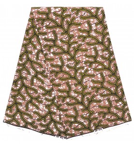 Wax Real tissu africain coton SANHEXCLU03 MARON JAUNE